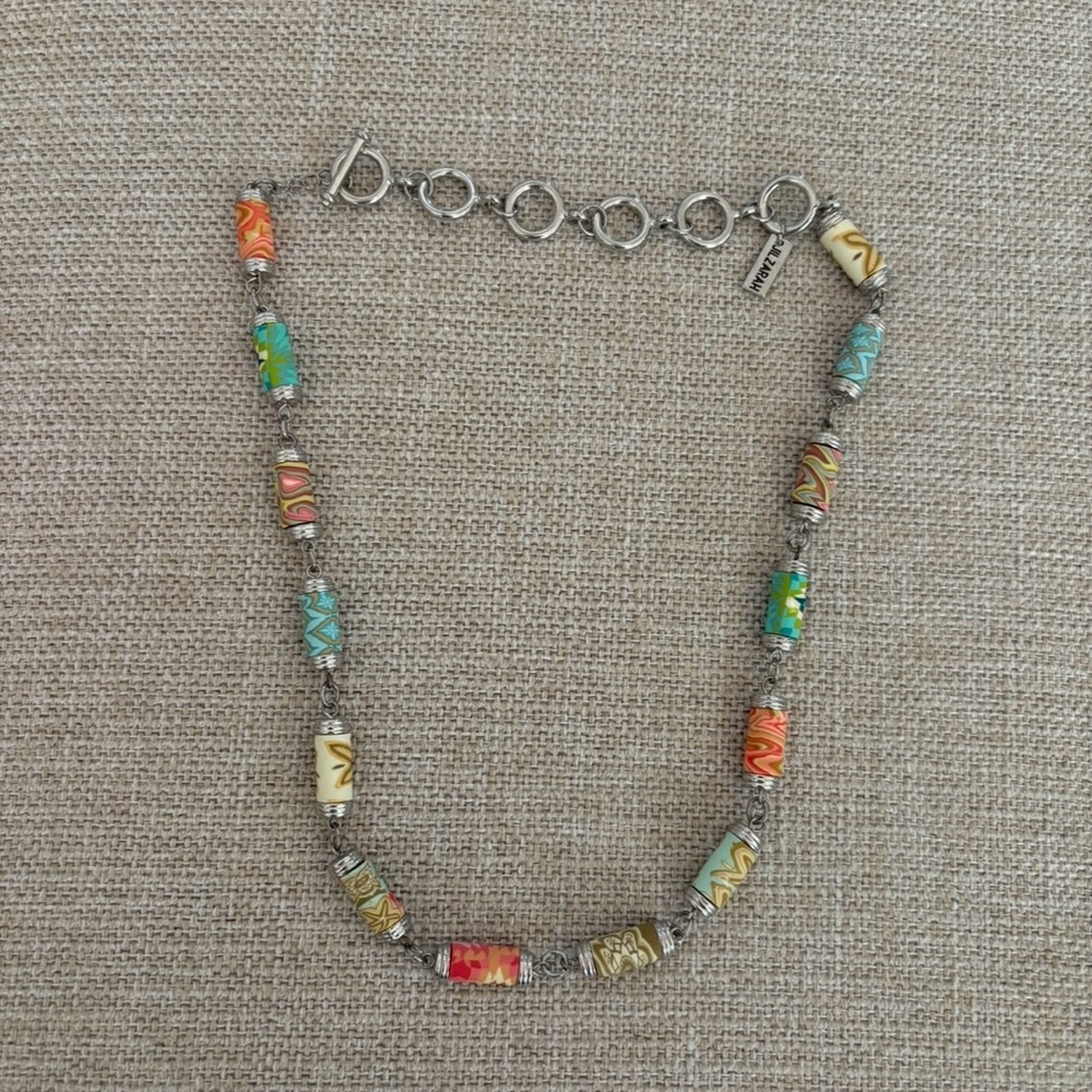NEW…Multicolor Beaded Necklace with Silver Accents
